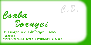 csaba dornyei business card